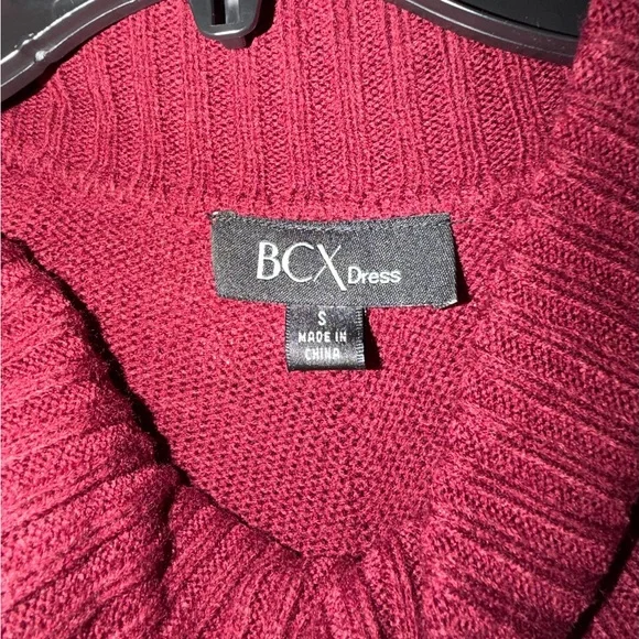 BCX Women's Red and Gray Chevron Turtleneck Sweater - Picture 5 of 6
